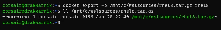 Export the container to a file