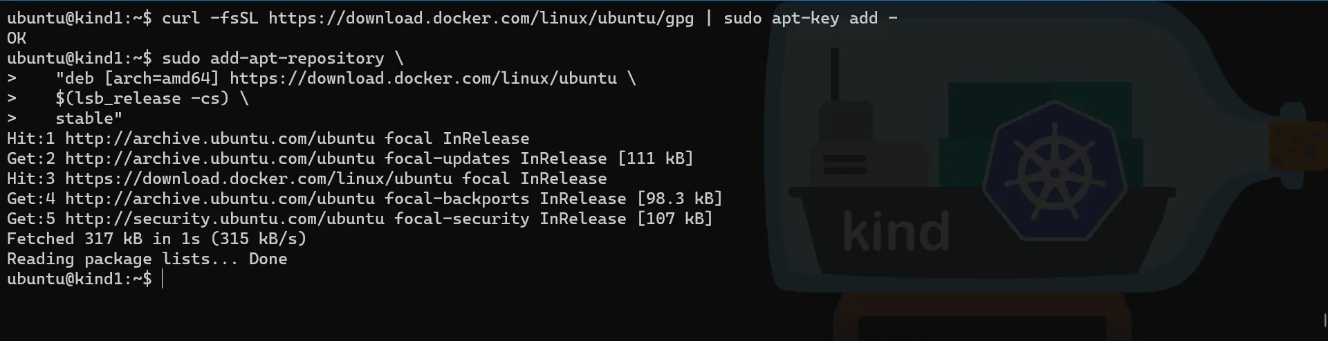 Multipass Docker repository install