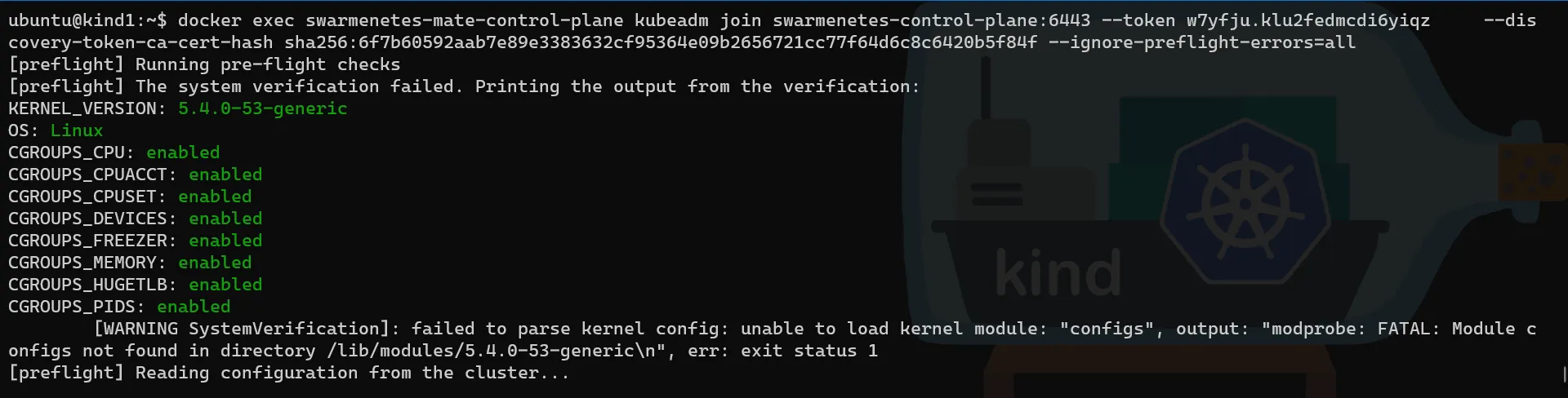 KinD second node join