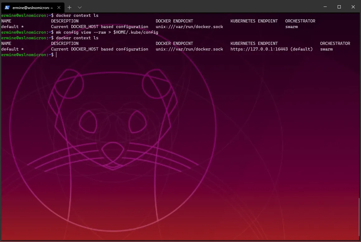 Adding Microk8s endpoint to Docker context