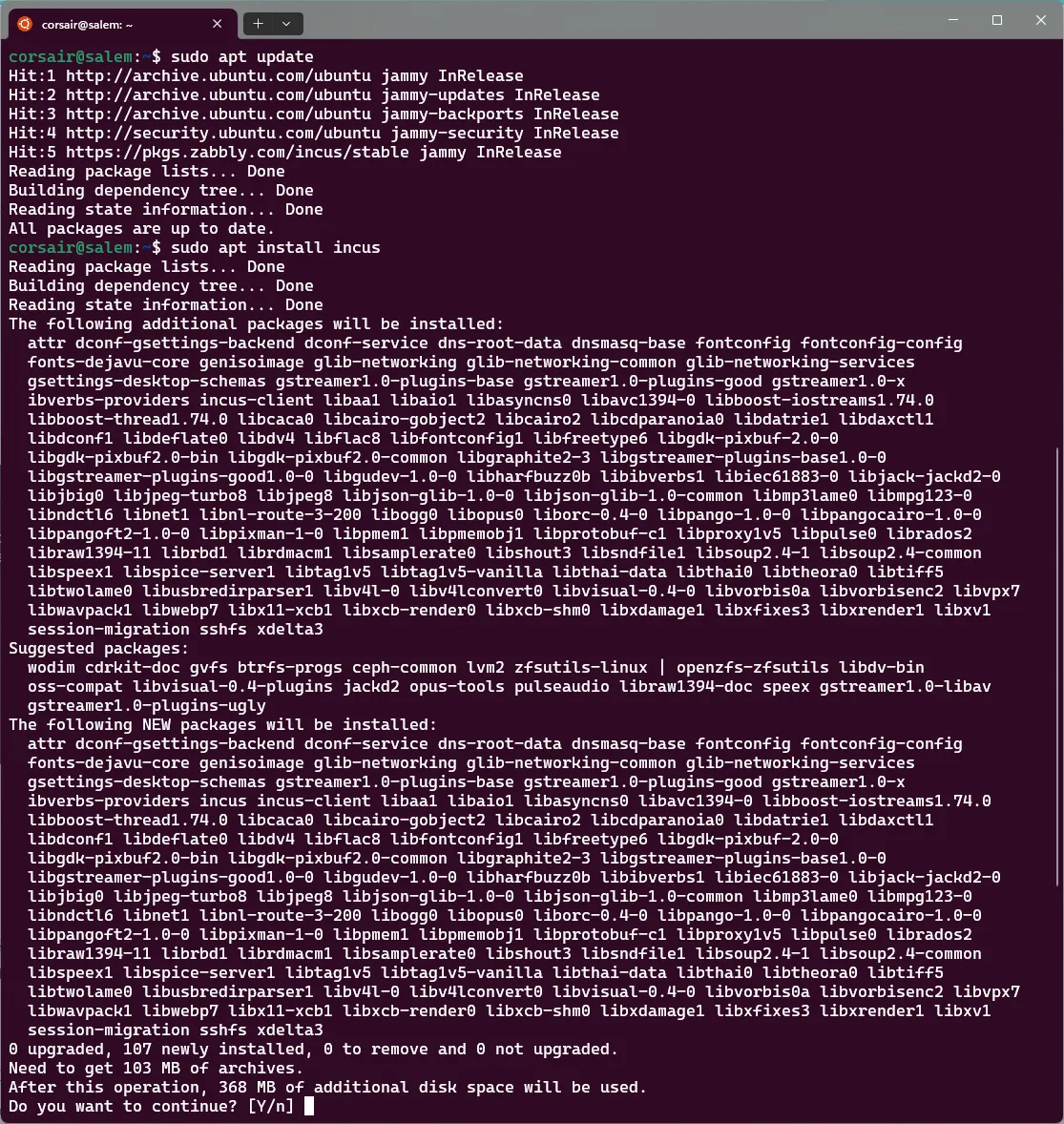 Install Incus