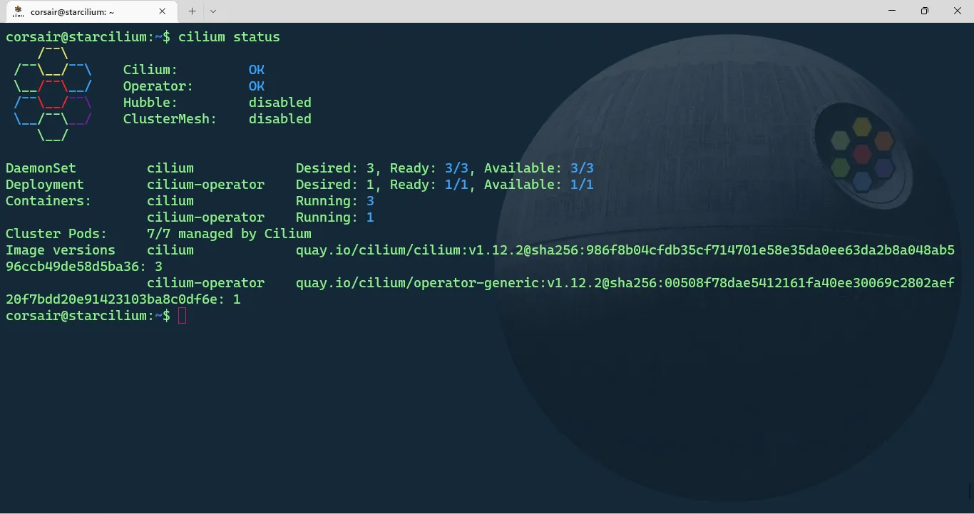 Check the status with Cilium
