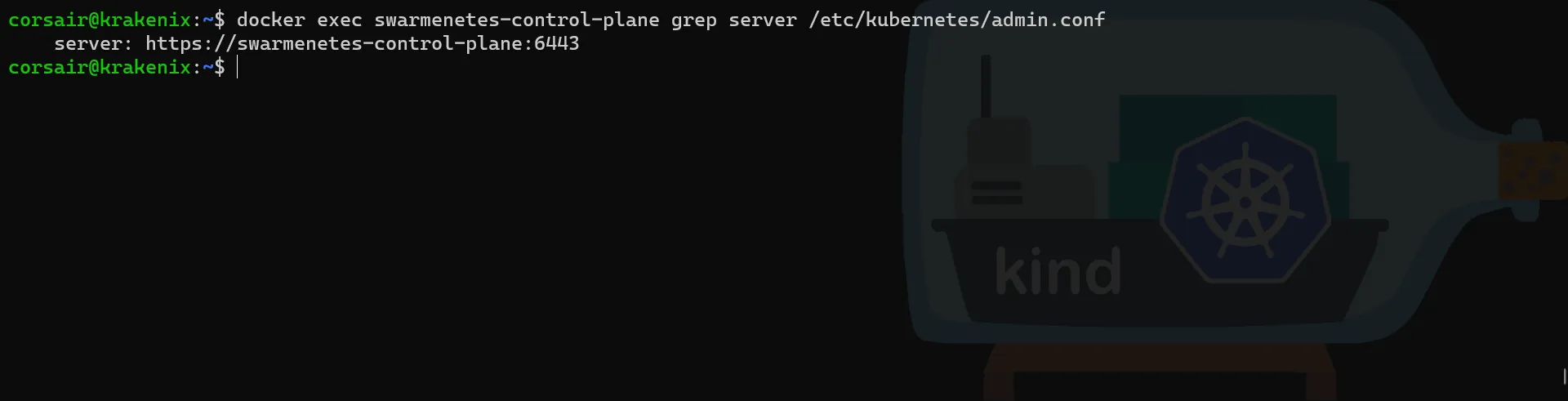 Docker KinD check server connection string
