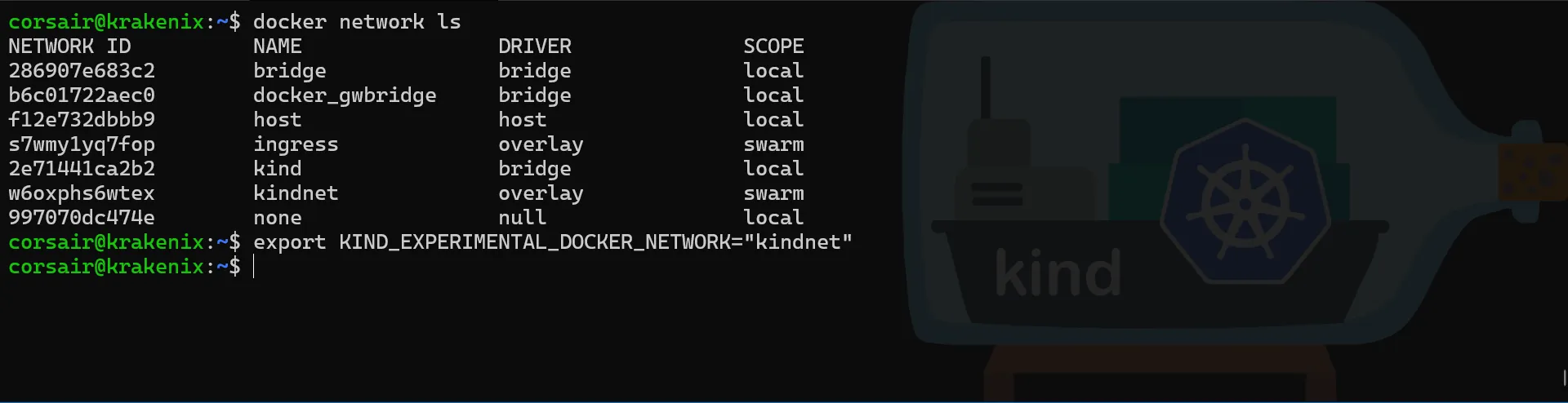 KinD network variable set