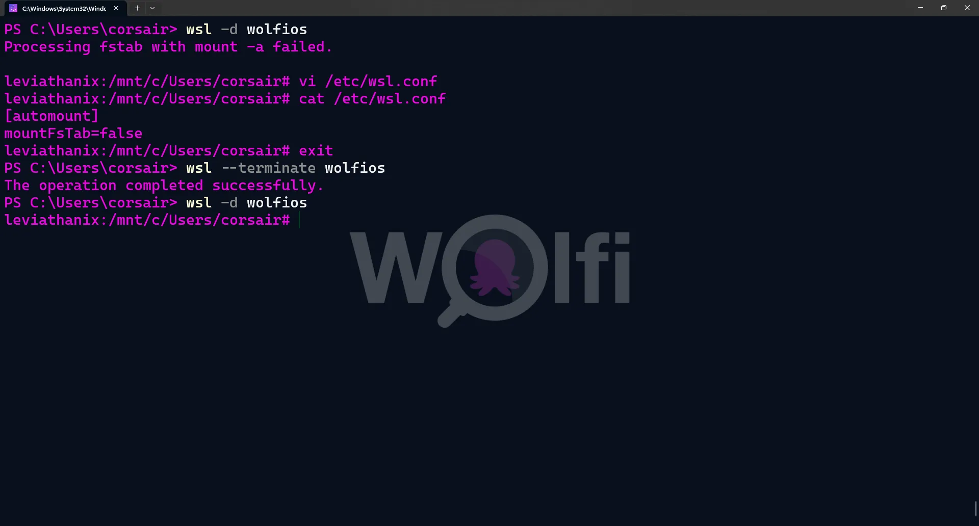 Disable the FSTAB automount